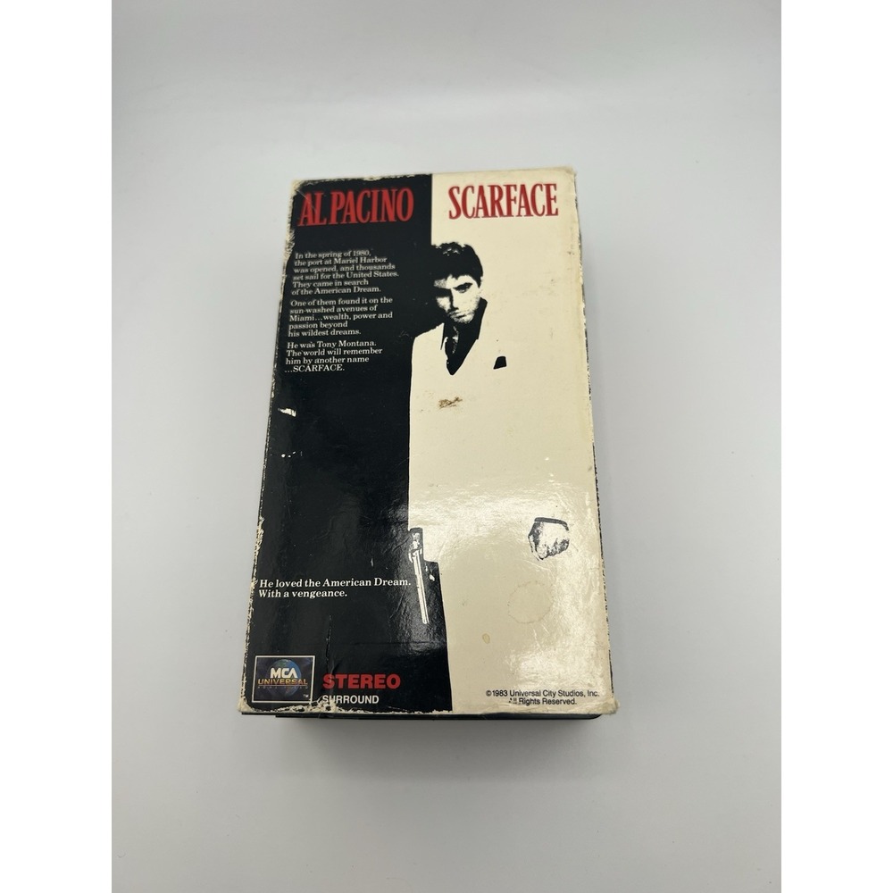 Scarface VHS 1983 Al Pacino MCA Universal 2-Tape Set Hi-Fi Stereo 80047